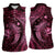 Aloha Hawaii Hammerhead Shark Women Sleeveless Polo Shirt Pink Kakau and Polynesian Tattoo LT03