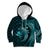 Aloha Hawaii Hammerhead Shark Kid Hoodie Turquoise Kakau and Polynesian Tattoo LT03