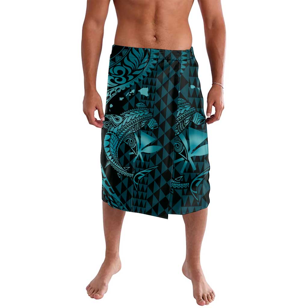 Aloha Hawaii Hammerhead Shark Lavalava Turquoise Kakau and Polynesian Tattoo LT03