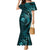 Aloha Hawaii Hammerhead Shark Mermaid Dress Turquoise Kakau and Polynesian Tattoo LT03