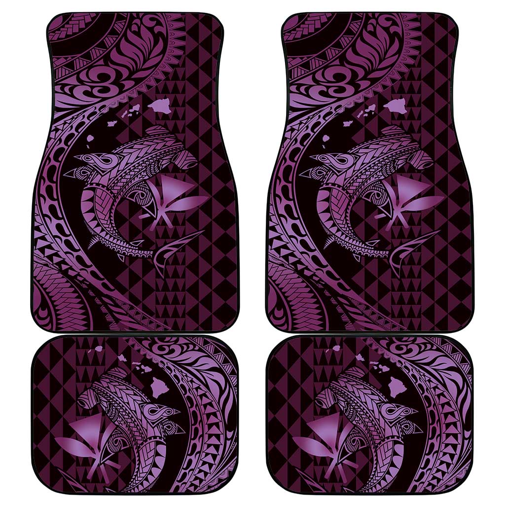 Aloha Hawaii Hammerhead Shark Car Mats Purple Kakau and Polynesian Tattoo LT03