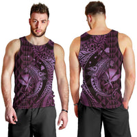 Aloha Hawaii Hammerhead Shark Men Tank Top Purple Kakau and Polynesian Tattoo LT03