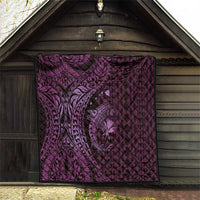 Aloha Hawaii Hammerhead Shark Quilt Purple Kakau and Polynesian Tattoo LT03