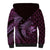 Aloha Hawaii Hammerhead Shark Sherpa Hoodie Purple Kakau and Polynesian Tattoo LT03