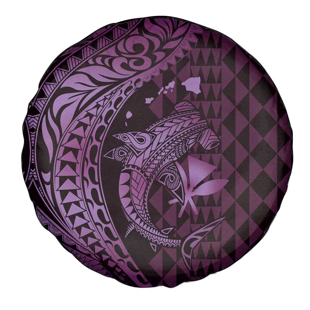 Aloha Hawaii Hammerhead Shark Spare Tire Cover Purple Kakau and Polynesian Tattoo LT03