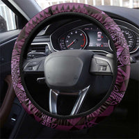 Aloha Hawaii Hammerhead Shark Steering Wheel Cover Purple Kakau and Polynesian Tattoo LT03