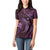 Aloha Hawaii Hammerhead Shark Women Polo Shirt Purple Kakau and Polynesian Tattoo LT03