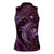 Aloha Hawaii Hammerhead Shark Women Sleeveless Polo Shirt Purple Kakau and Polynesian Tattoo LT03