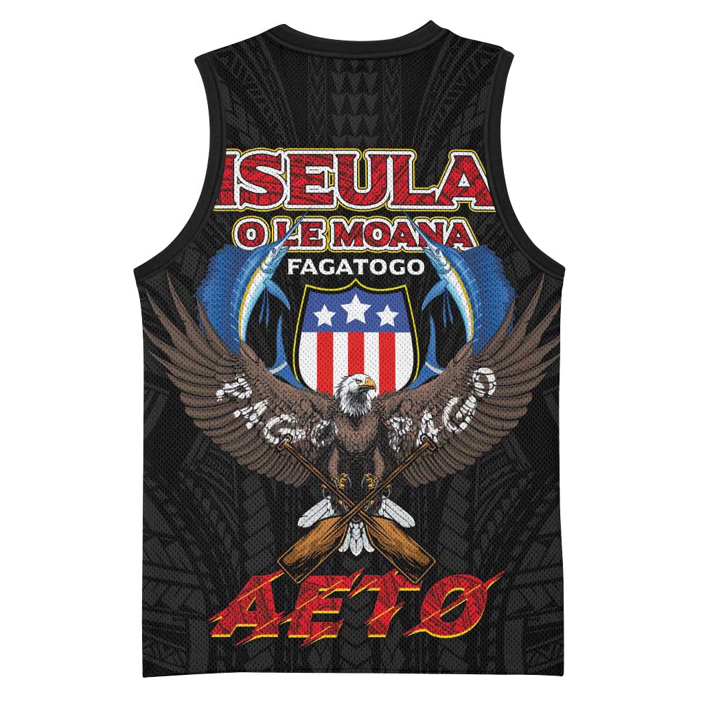 American Samoa Fautasi Basketball Jersey Pago Pago Aeto and Iseula o le Moana of Fagatogo Black Color LT03 - Polynesian Pride