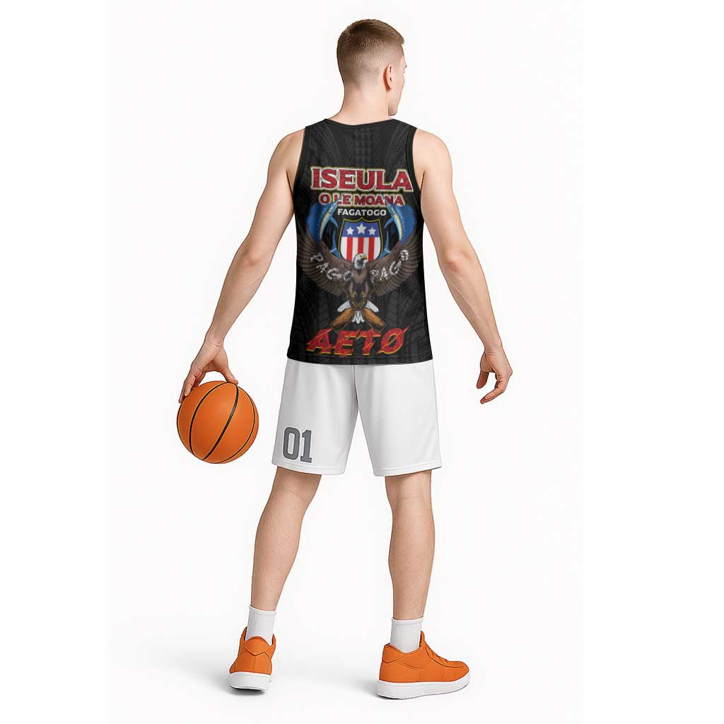 American Samoa Fautasi Basketball Jersey Pago Pago Aeto and Iseula o le Moana of Fagatogo Black Color LT03 - Polynesian Pride