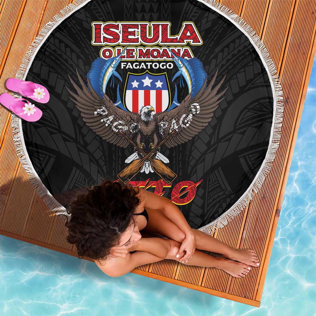 American Samoa Fautasi Beach Blanket Pago Pago Aeto and Iseula o le Moana of Fagatogo Black Color LT03 - Polynesian Pride