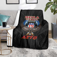 American Samoa Fautasi Blanket Pago Pago Aeto and Iseula o le Moana of Fagatogo Black Color - Polynesian Pride