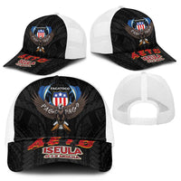American Samoa Fautasi Mesh Trucker Cap Pago Pago Aeto and Iseula o le Moana of Fagatogo Black Color - Polynesian Pride