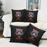 American Samoa Fautasi Pillow Cover Pago Pago Aeto and Iseula o le Moana of Fagatogo Black Color LT03 - Polynesian Pride