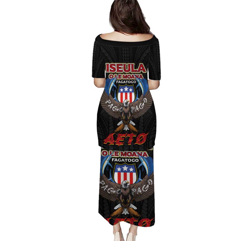 American Samoa Fautasi Puletasi Pago Pago Aeto and Iseula o le Moana of Fagatogo Black Color LT03 - Polynesian Pride