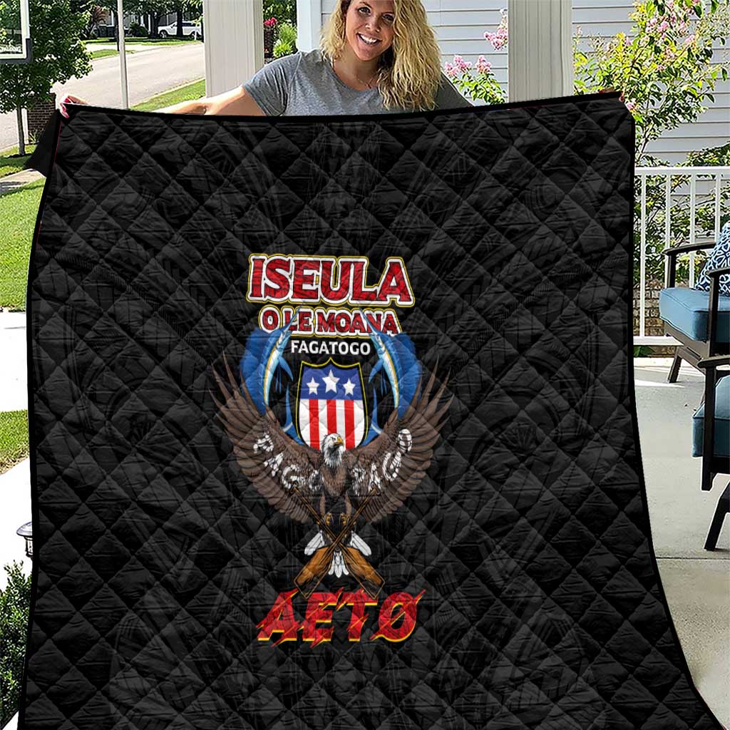 American Samoa Fautasi Quilt Pago Pago Aeto and Iseula o le Moana of Fagatogo Black Color - Polynesian Pride