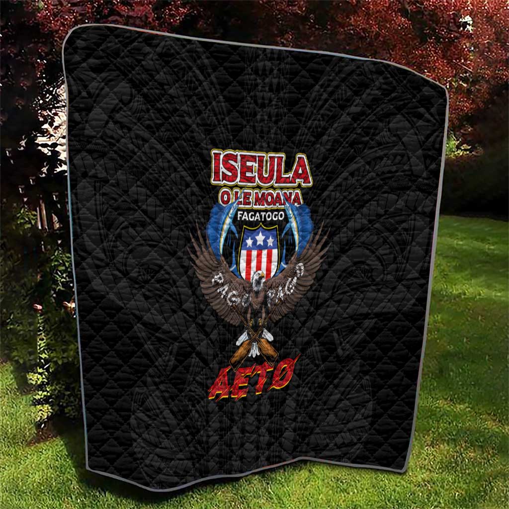 American Samoa Fautasi Quilt Pago Pago Aeto and Iseula o le Moana of Fagatogo Black Color LT03 - Polynesian Pride