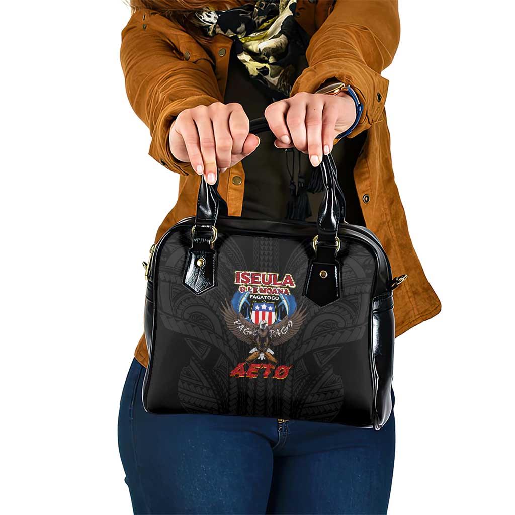 American Samoa Fautasi Shoulder Handbag Pago Pago Aeto and Iseula o le Moana of Fagatogo Black Color LT03 One Size Black - Polynesian Pride