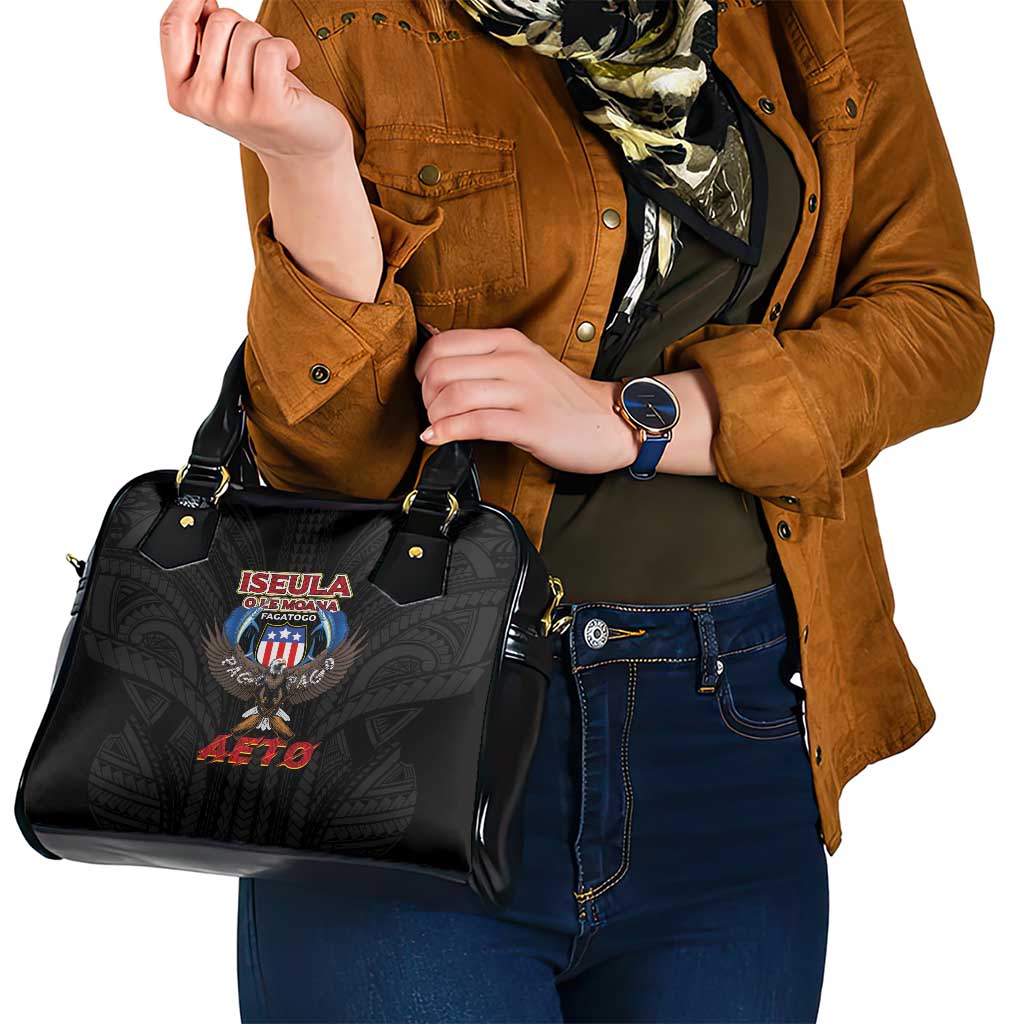 American Samoa Fautasi Shoulder Handbag Pago Pago Aeto and Iseula o le Moana of Fagatogo Black Color LT03 - Polynesian Pride