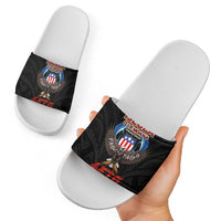 American Samoa Fautasi Slide Sandals Pago Pago Aeto and Iseula o le Moana of Fagatogo Black Color LT03 - Polynesian Pride