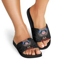 American Samoa Fautasi Slide Sandals Pago Pago Aeto and Iseula o le Moana of Fagatogo Black Color LT03 - Polynesian Pride