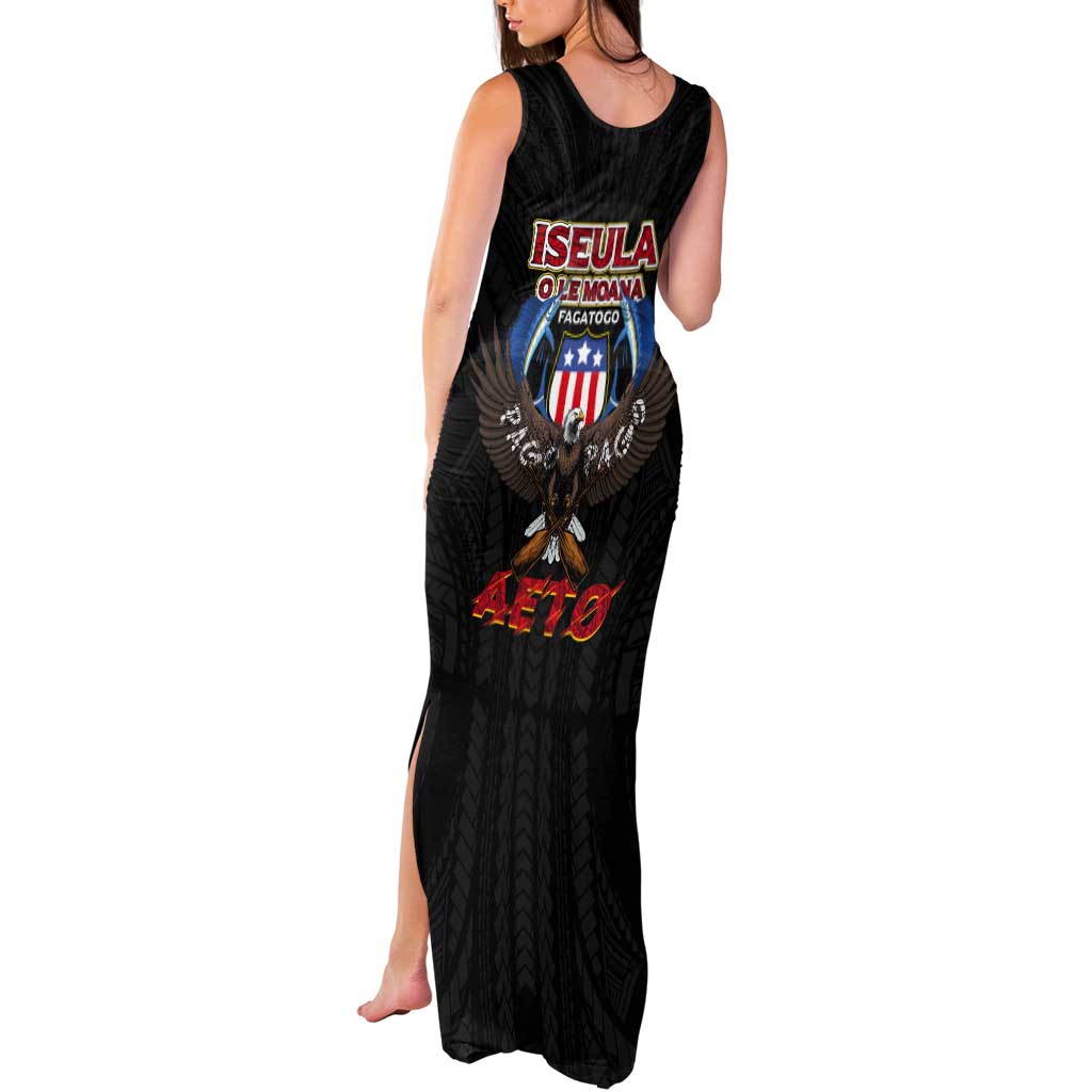 American Samoa Fautasi Tank Maxi Dress Pago Pago Aeto and Iseula o le Moana of Fagatogo Black Color LT03 - Polynesian Pride