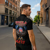 American Samoa Fautasi Zipper Polo Shirt Pago Pago Aeto and Iseula o le Moana of Fagatogo Black Color LT03 - Polynesian Pride