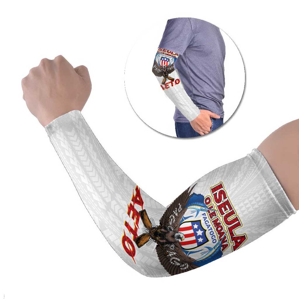 American Samoa Fautasi Arm Sleeves Pago Pago Aeto and Iseula o le Moana of Fagatogo White Color - Polynesian Pride