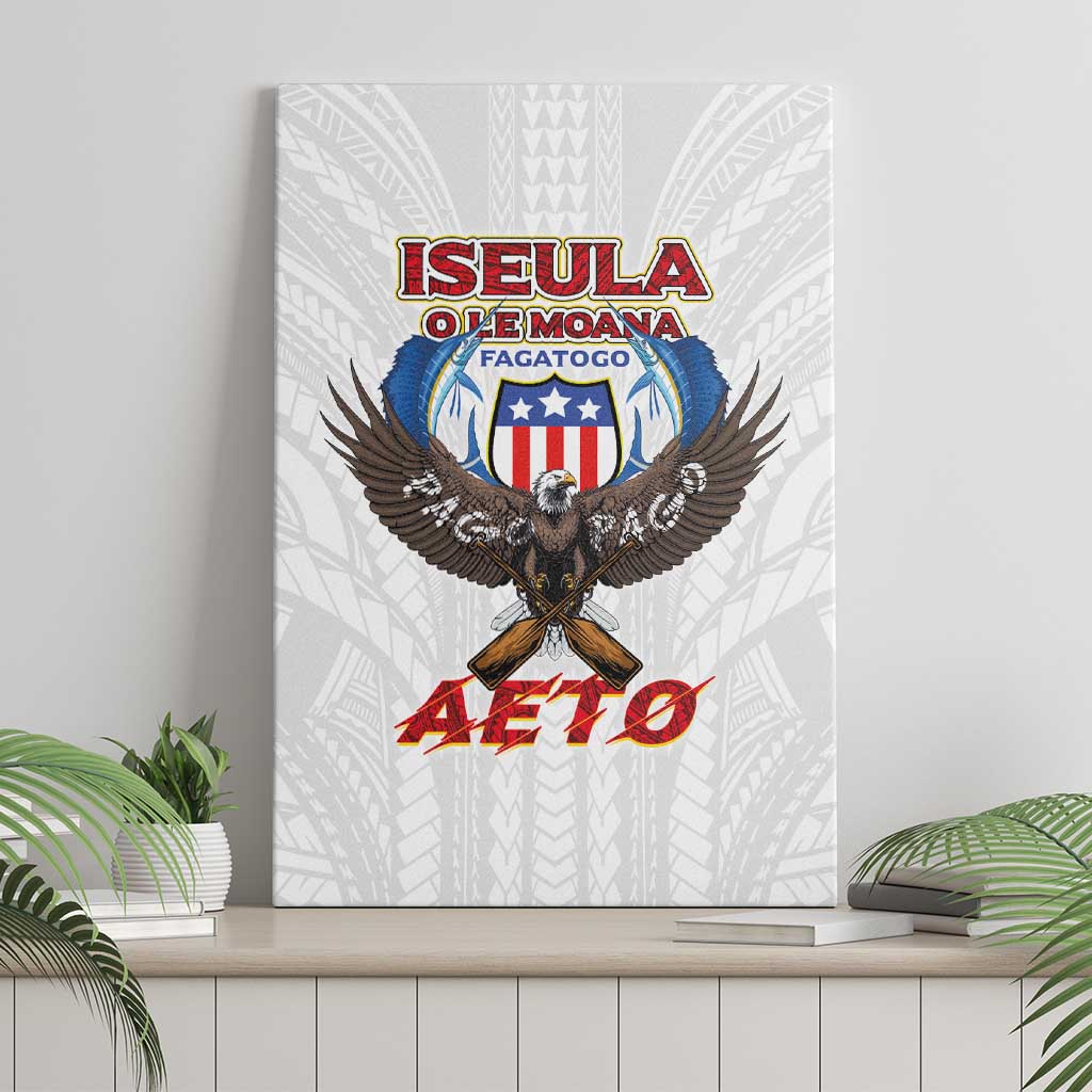American Samoa Fautasi Canvas Wall Art Pago Pago Aeto and Iseula o le Moana of Fagatogo White Color LT03 - Polynesian Pride