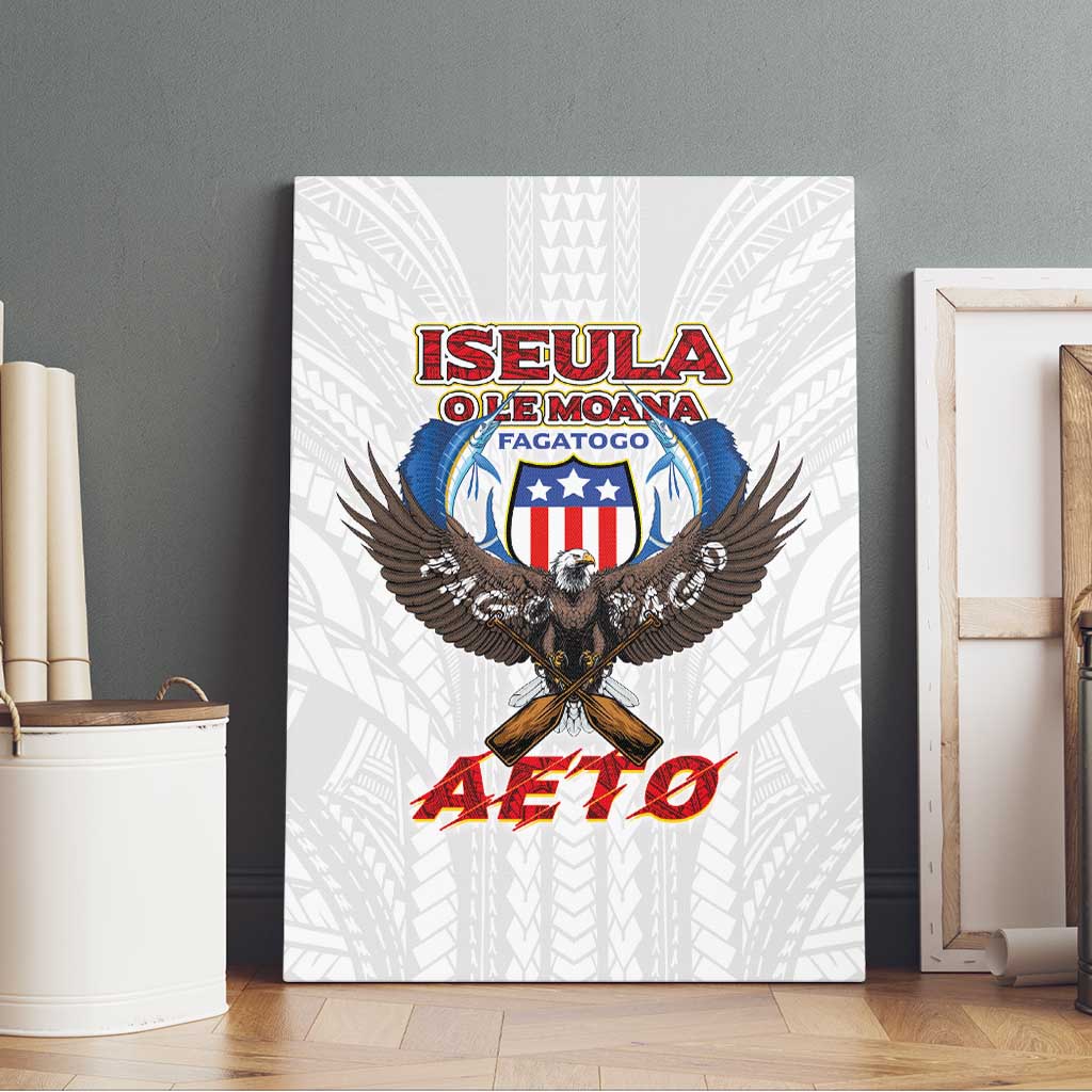 American Samoa Fautasi Canvas Wall Art Pago Pago Aeto and Iseula o le Moana of Fagatogo White Color LT03 - Polynesian Pride