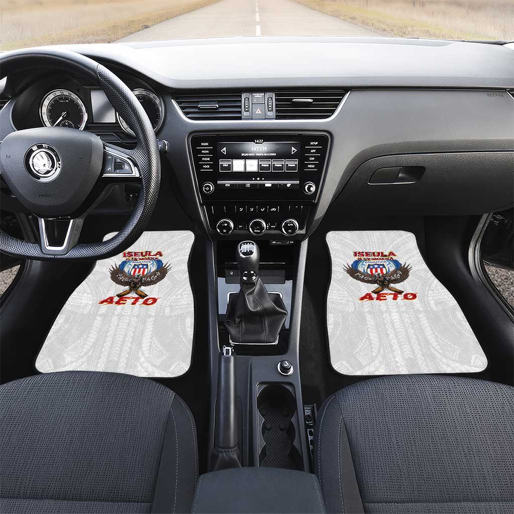 American Samoa Fautasi Car Mats Pago Pago Aeto and Iseula o le Moana of Fagatogo White Color LT03 Set 2pcs - Front White - Polynesian Pride