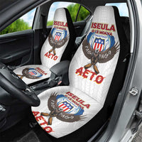 American Samoa Fautasi Car Seat Cover Pago Pago Aeto and Iseula o le Moana of Fagatogo White Color - Polynesian Pride