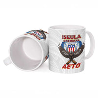 American Samoa Fautasi Ceramic Mug Pago Pago Aeto and Iseula o le Moana of Fagatogo White Color - Polynesian Pride