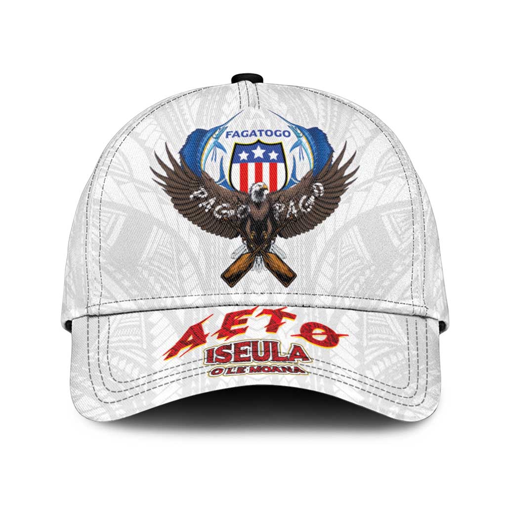 American Samoa Fautasi Classic Cap Pago Pago Aeto and Iseula o le Moana of Fagatogo White Color - Polynesian Pride