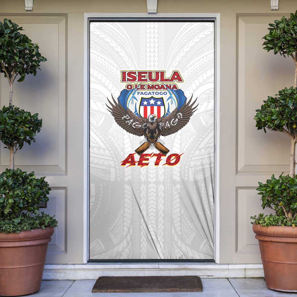 American Samoa Fautasi Door Cover Pago Pago Aeto and Iseula o le Moana of Fagatogo White Color - Polynesian Pride