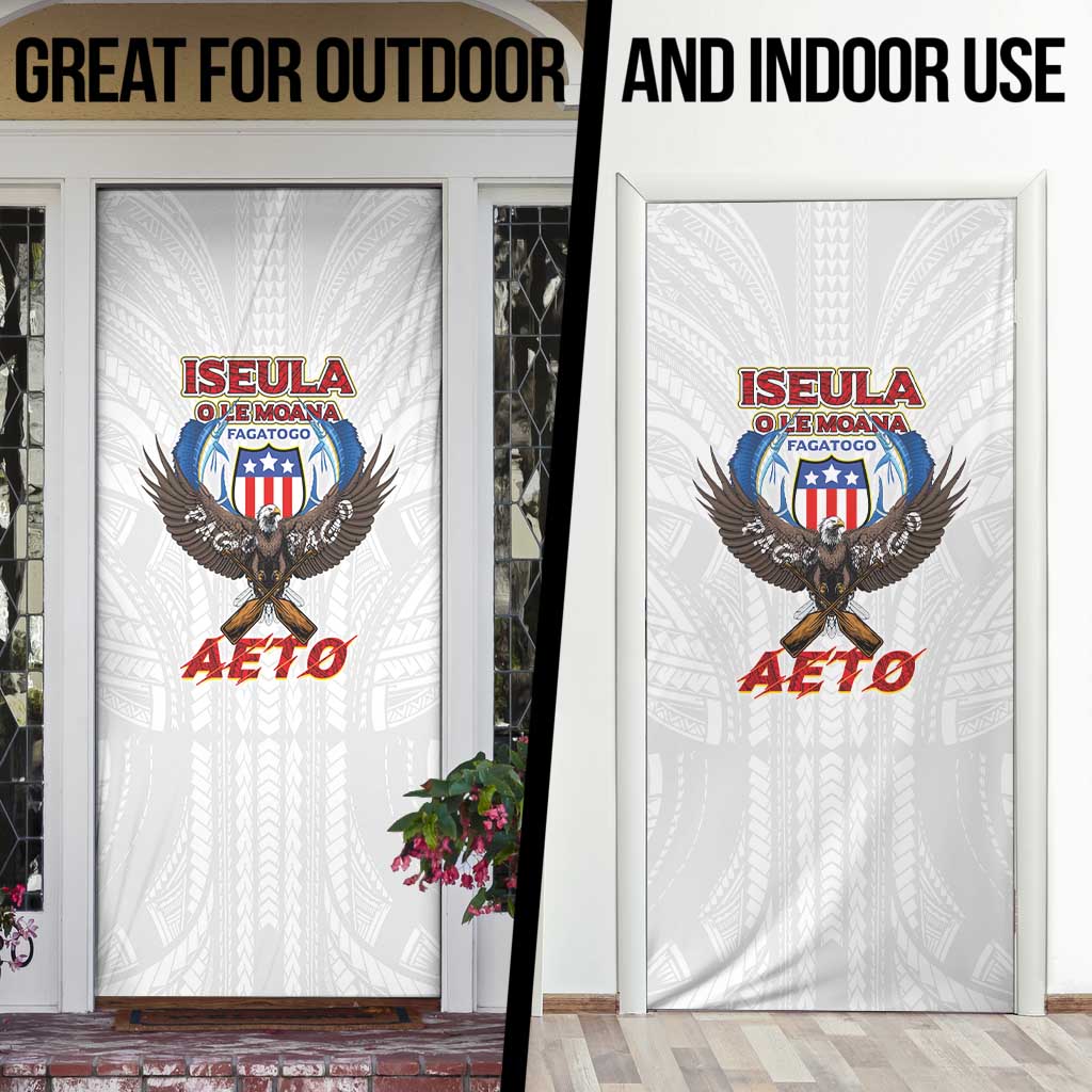 American Samoa Fautasi Door Cover Pago Pago Aeto and Iseula o le Moana of Fagatogo White Color - Polynesian Pride