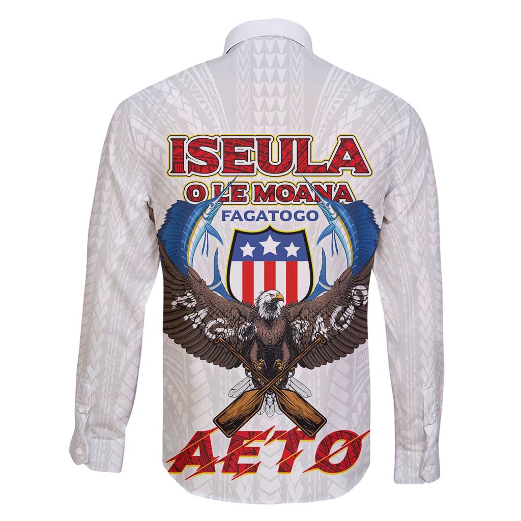 American Samoa Fautasi Family Matching Off Shoulder Short Dress and Hawaiian Shirt Pago Pago Aeto and Iseula o le Moana of Fagatogo White Color - Polynesian Pride