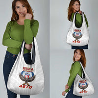 American Samoa Fautasi Grocery Bag Pago Pago Aeto and Iseula o le Moana of Fagatogo White Color - Polynesian Pride