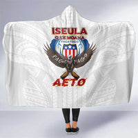 American Samoa Fautasi Hooded Blanket Pago Pago Aeto and Iseula o le Moana of Fagatogo White Color LT03 One Size White - Polynesian Pride