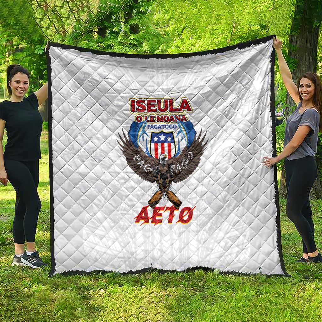 American Samoa Fautasi Quilt Pago Pago Aeto and Iseula o le Moana of Fagatogo White Color - Polynesian Pride