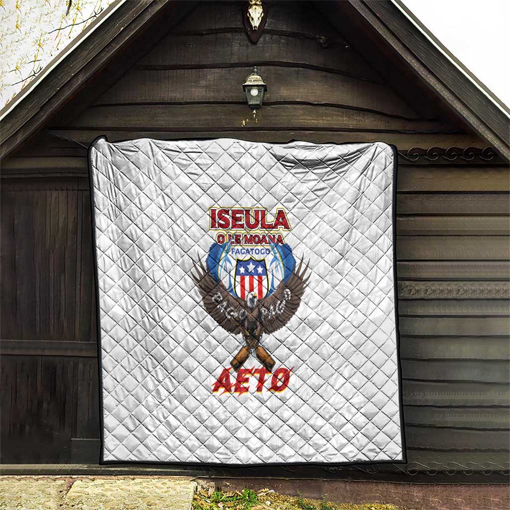 American Samoa Fautasi Quilt Pago Pago Aeto and Iseula o le Moana of Fagatogo White Color - Polynesian Pride