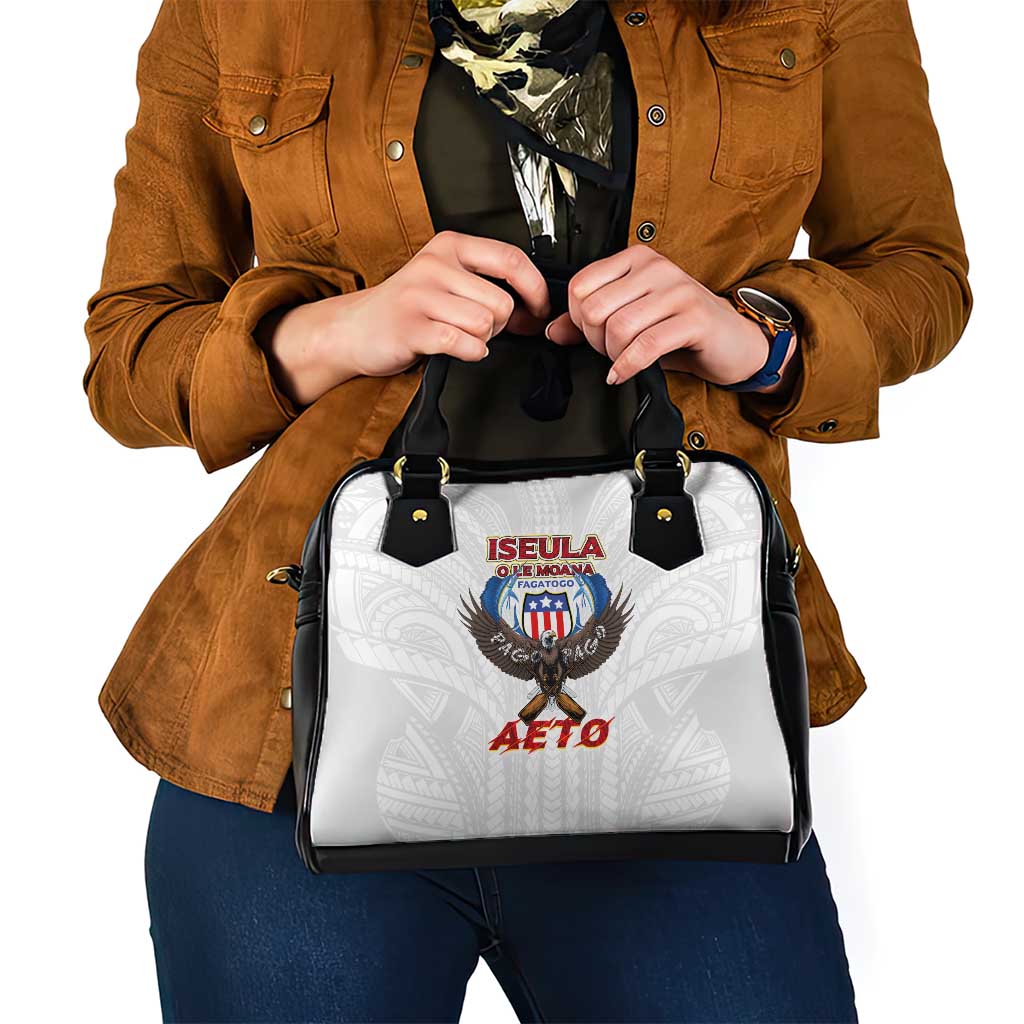 American Samoa Fautasi Shoulder Handbag Pago Pago Aeto and Iseula o le Moana of Fagatogo White Color LT03 - Polynesian Pride