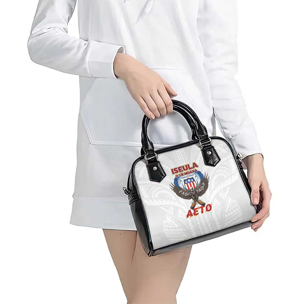 American Samoa Fautasi Shoulder Handbag Pago Pago Aeto and Iseula o le Moana of Fagatogo White Color LT03 - Polynesian Pride