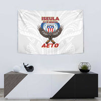 American Samoa Fautasi Tapestry Pago Pago Aeto and Iseula o le Moana of Fagatogo White Color LT03 - Polynesian Pride