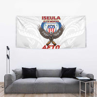 American Samoa Fautasi Tapestry Pago Pago Aeto and Iseula o le Moana of Fagatogo White Color LT03 - Polynesian Pride