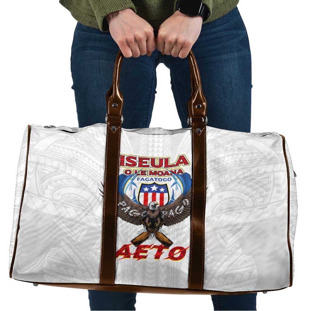 American Samoa Fautasi Travel Bag Pago Pago Aeto and Iseula o le Moana of Fagatogo White Color - Polynesian Pride