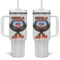 American Samoa Fautasi Tumbler With Handle Pago Pago Aeto and Iseula o le Moana of Fagatogo White Color LT03 One Size: 40 oz White - Polynesian Pride