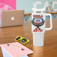 American Samoa Fautasi Tumbler With Handle Pago Pago Aeto and Iseula o le Moana of Fagatogo White Color LT03 - Polynesian Pride