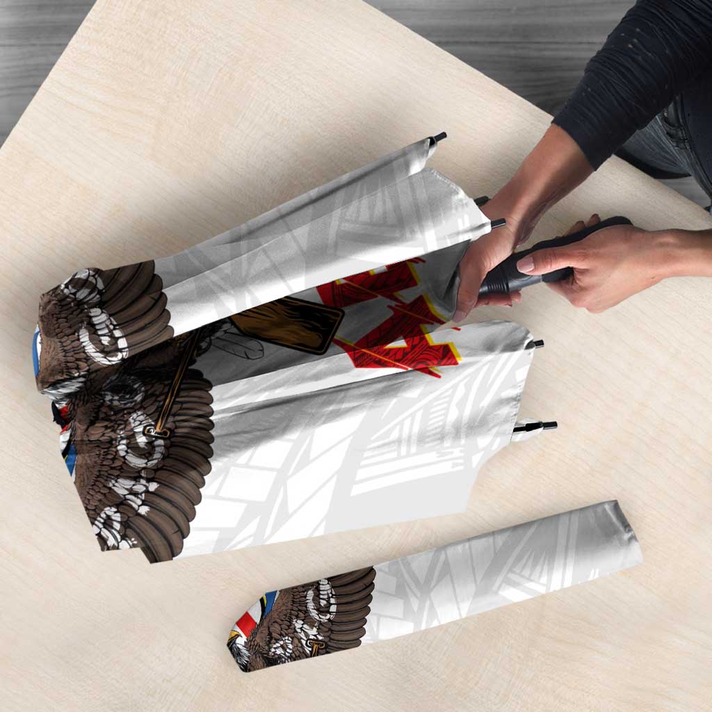 American Samoa Fautasi Umbrella Pago Pago Aeto and Iseula o le Moana of Fagatogo White Color - Polynesian Pride