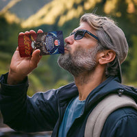 American Samoa Fautasi 4 in 1 Can Cooler Tumbler Pago Pago Aeto and Iseula o le Moana of Fagatogo Red-Blue - Polynesian Pride